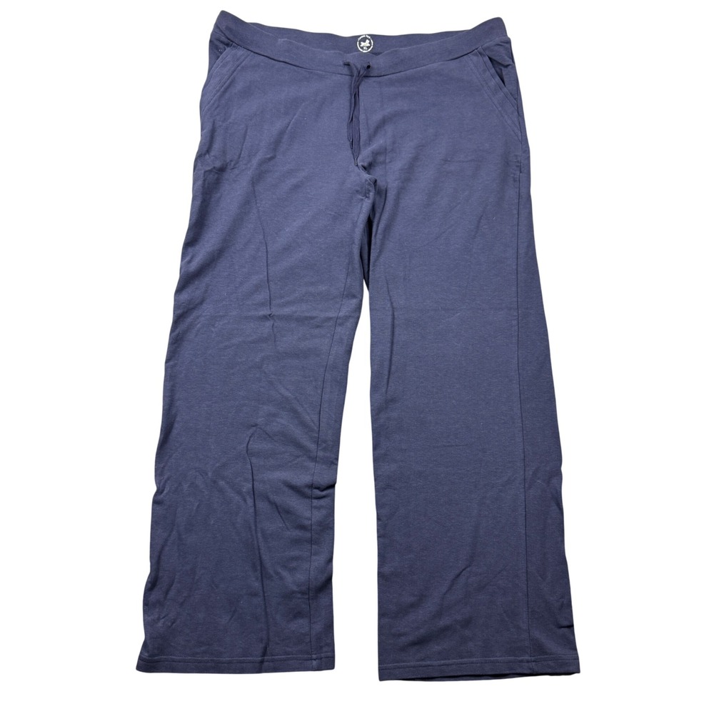 Central Park Active Yoga Lounge Pants Women XL Short Wide Leg Drawstring Blue